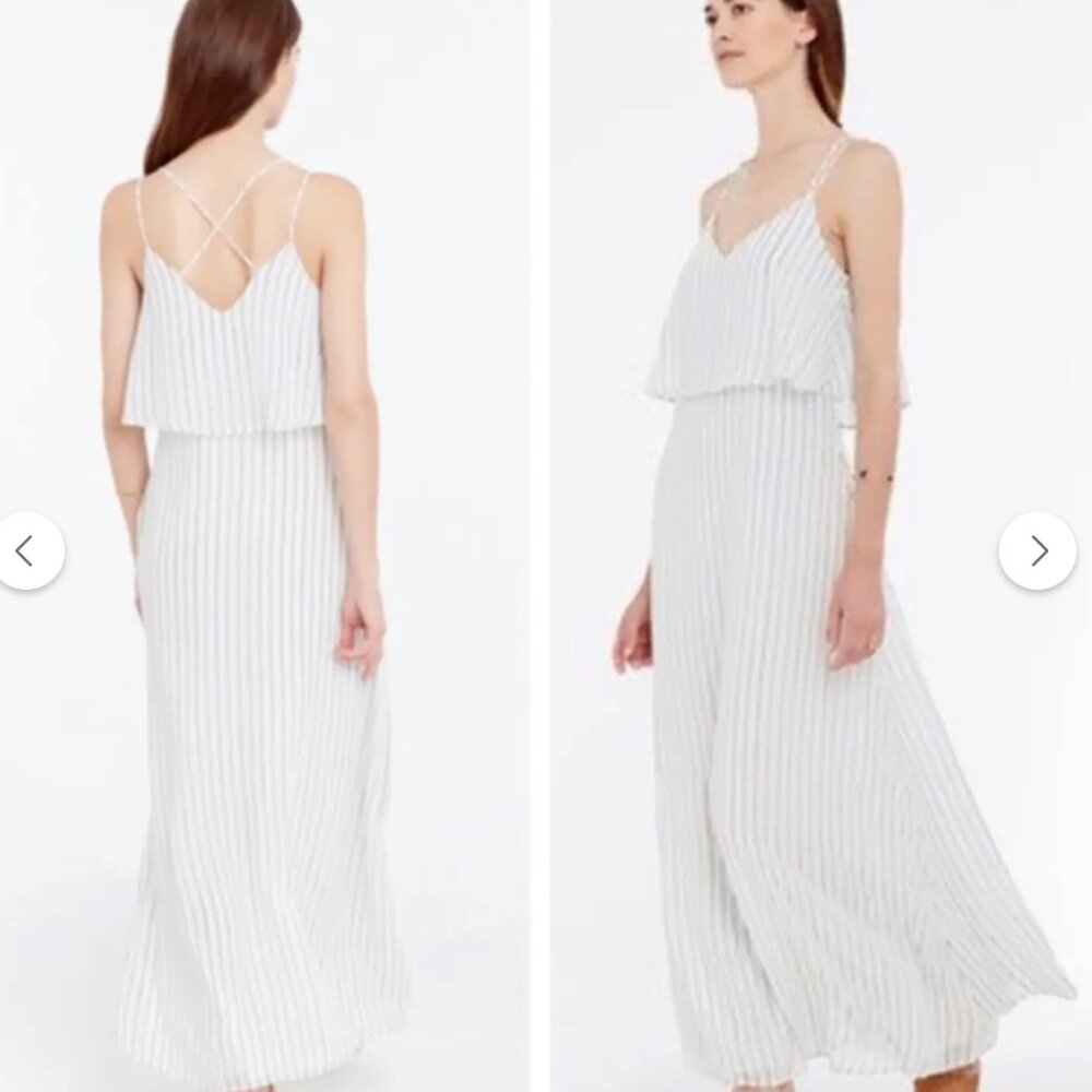 Stunning all white striped maxi with cut out